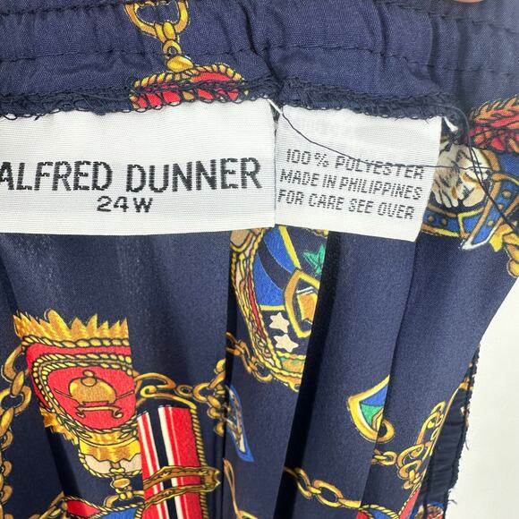 Vintage Alfred Dunner Womens 24W Pleated Skirt Elastic Waist Nautical Colorful - Picture 2 of 9